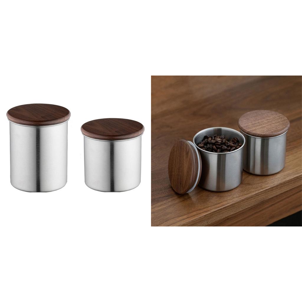 Tragbarer runder Kaffeebehälter Edelstahl Kaffeedose Kaffeevorratsglas Perfektes Geschenk für Kaffeeliebhaber