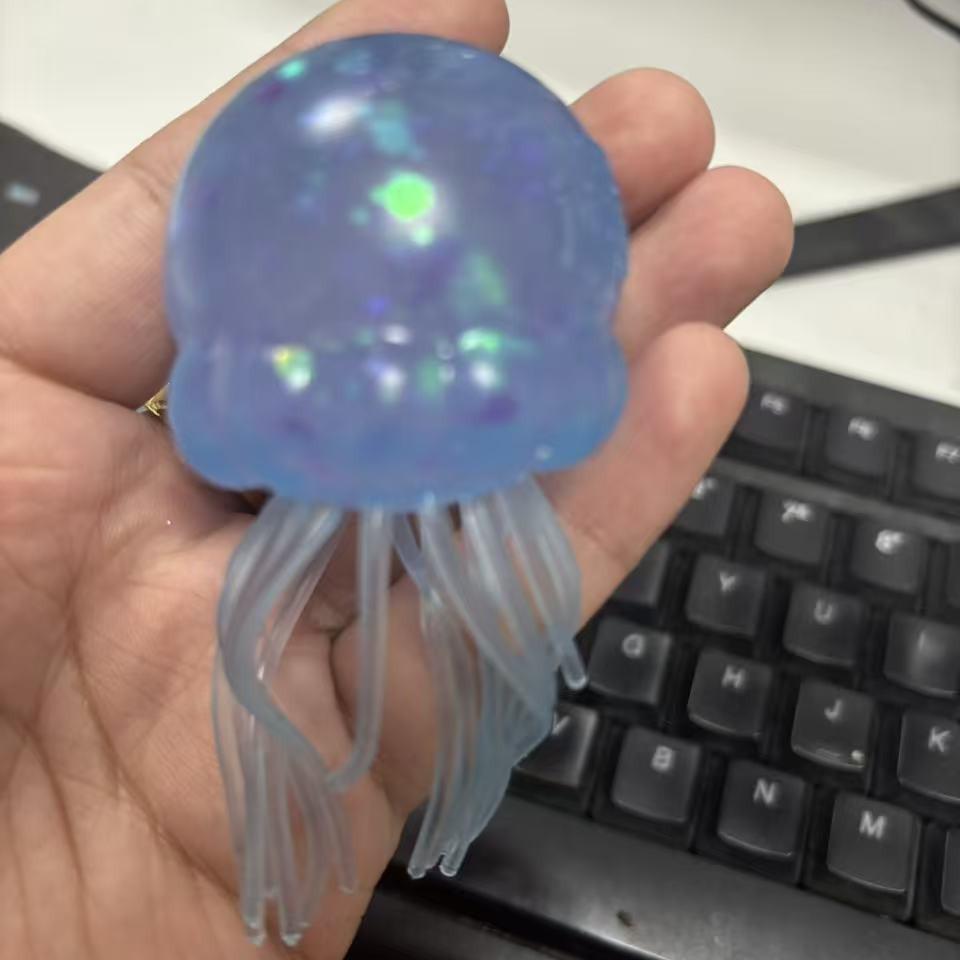 Jellyfish Squishy Toy, Jelly Squeeze Stress Relief Toy, Wiggly Tentacle Sensory Fidget Toy With Color Box