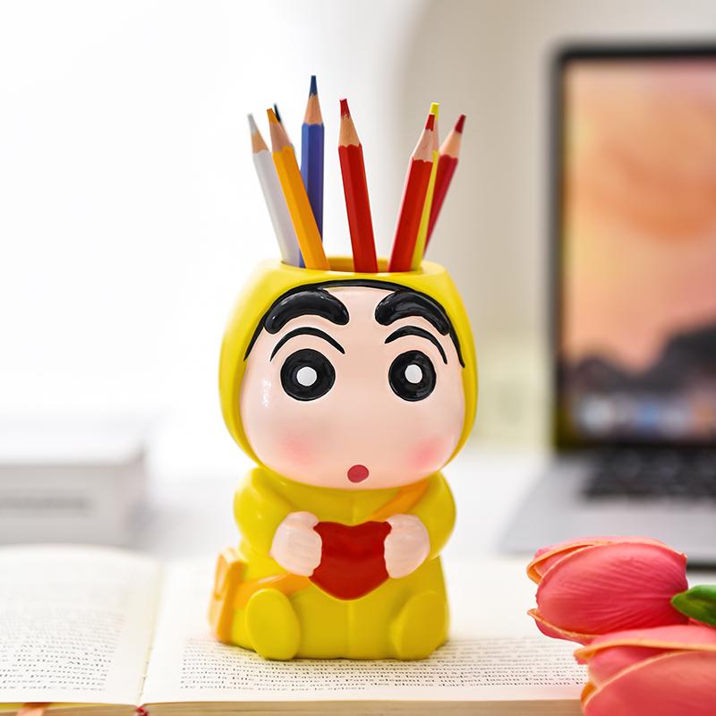 Miniso Cute Bixin Crayon Shin Chan Pen Holder Series Office Desk Pen Holder Storage Ornament Creative Commemorative Gift