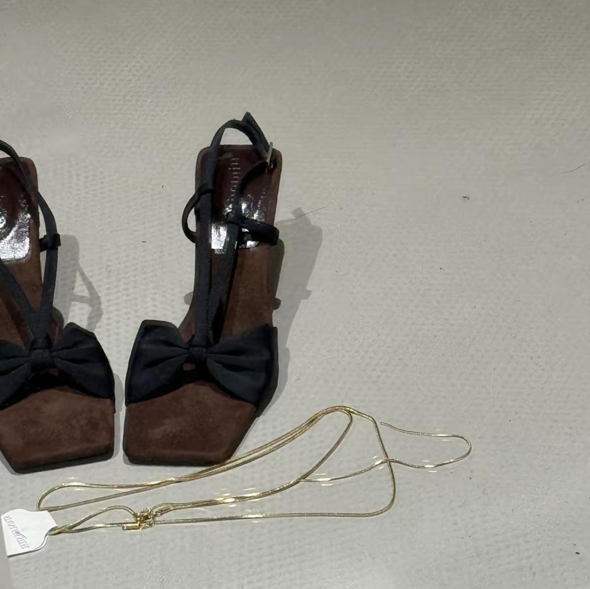 

Temperament high sense bow high heels women s new summer skirt leopard print stiletto sandals women 42 чорний