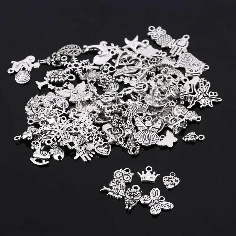 100pcs Mixed Small Random Pendant Animals Charms Beads for Jewelry Making Bracelet DIY Earrings Necklace DIY Craft Art Charm