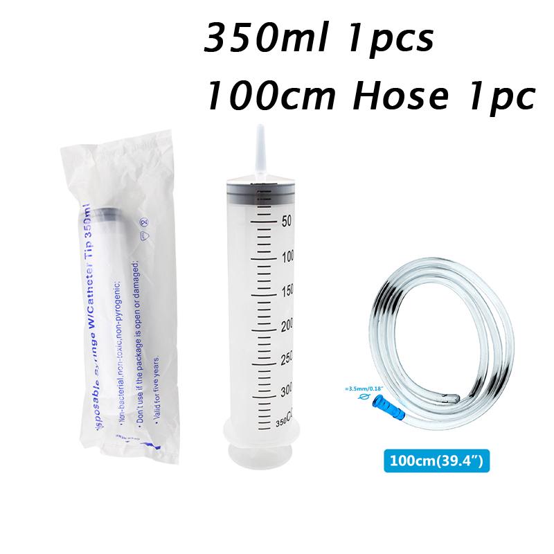 Large Capacity Syringes100ml/150ml/200ml/250ml/350ml/550ml With 30 100cm Hose Plastic Injector Pump Pet Feeding Nutrient Syringe