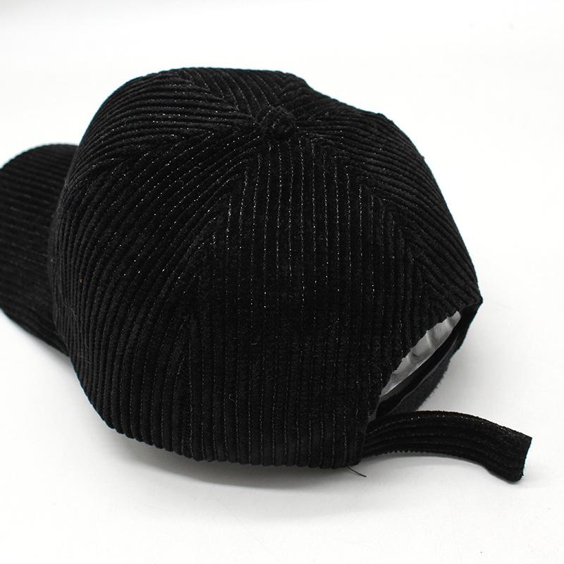 Hat Baseball Cap, Corduroy Mixed Color Baseball Cap Versatile Checked Cold Cap
