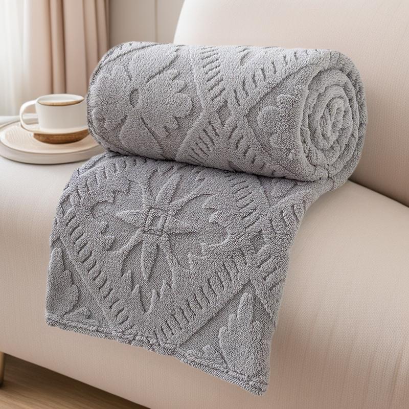Double-Sided Velvet Cloud Mink Flannel Jacquard Blanket - Multifunctional Throw Gift.