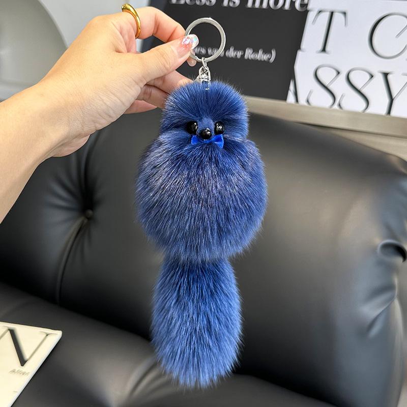 Cute Fox Hair Little Fox Car Keychain Light Luxury Pendant Plush Fur Shaped Cute Doll Bag Hanging Decoration Gift