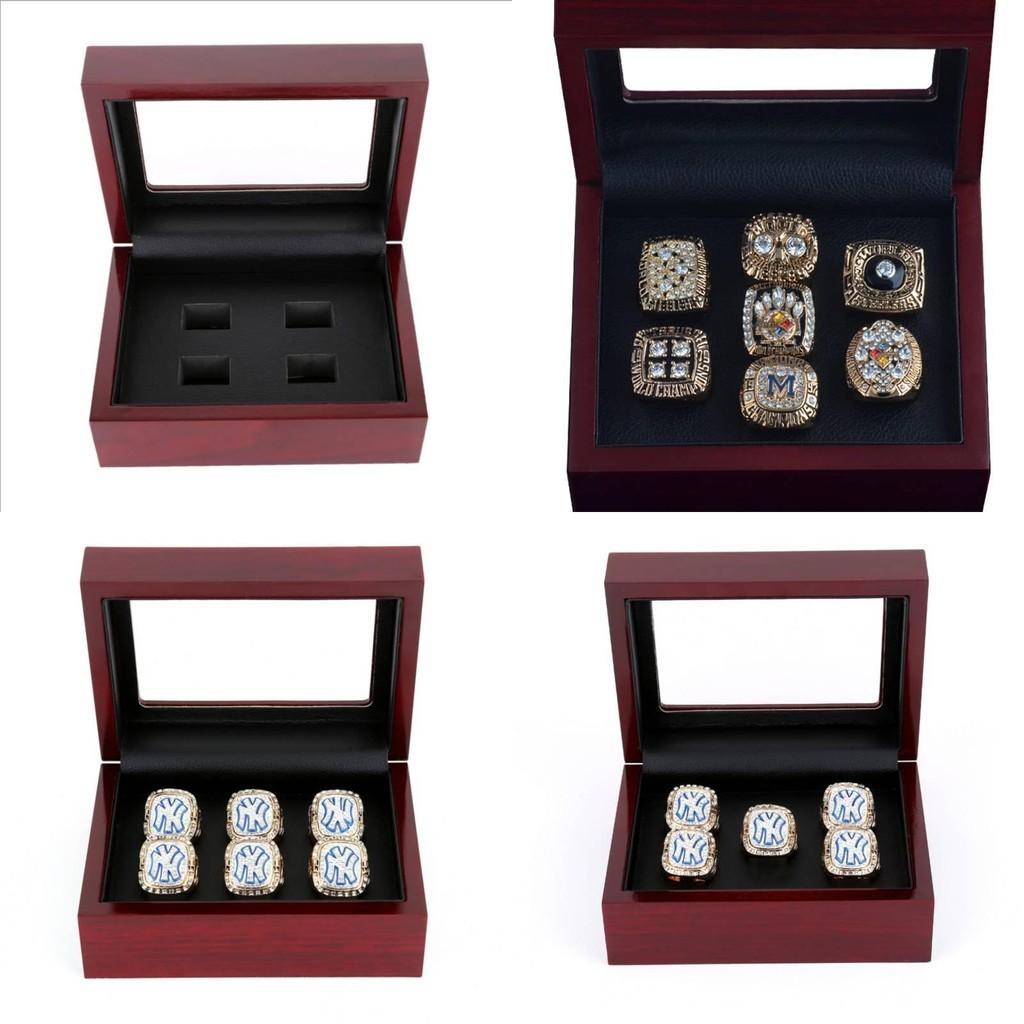 Casket Jewelry Fashion Simple Exquisite Girls Ring Jewelry Porous Mahogany Set