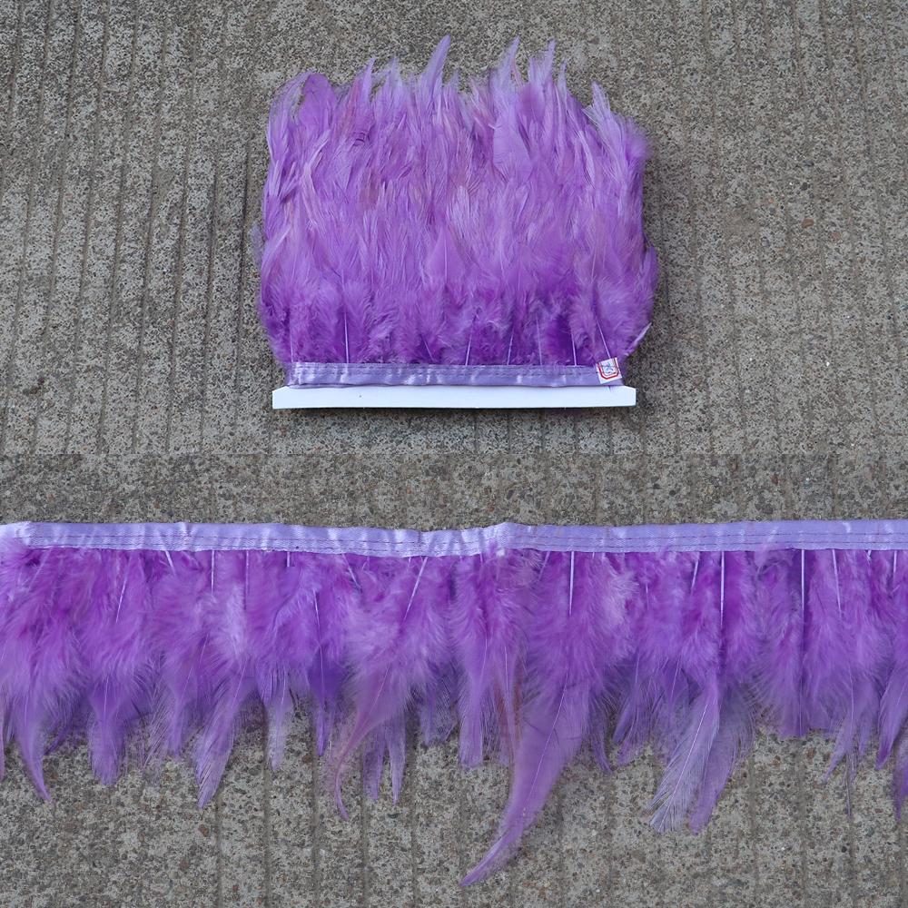 Feather5 10Meters Rooster Feather Trim 8-13CM Colored Chicken Feathers Ribbon  3-5" Saddle Pheasant Feathers Trim Fringe