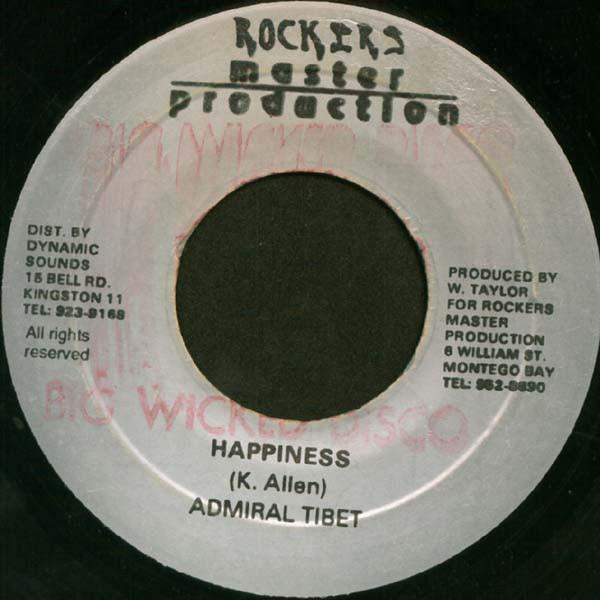 7inch Record ADMIRAL TIBET - Happiness NONE Rockers Master  Jamaica Reggae, Ska & Dub Used