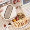 Compartment Lunch Box Plastic Portable Lunchbox Students Office Bento Box Microwave Food Containers with Chopsticks and Spoon