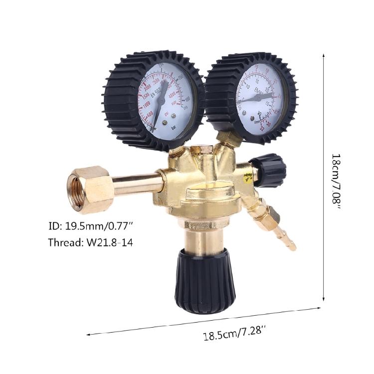 Co2 Regulator Argon CO2 Gauges Pressure Reducer Flow Meter Control Valve Welding