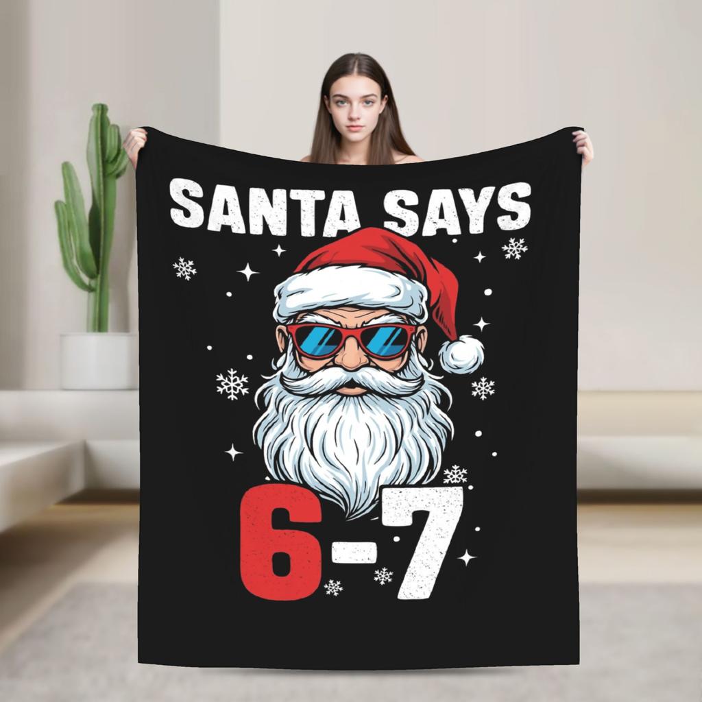 67 Six Seven Funny Meme Blanket Quality Warm Soft  Throw Blanket Winter Girls Boys Living Room Graphic Bedspread