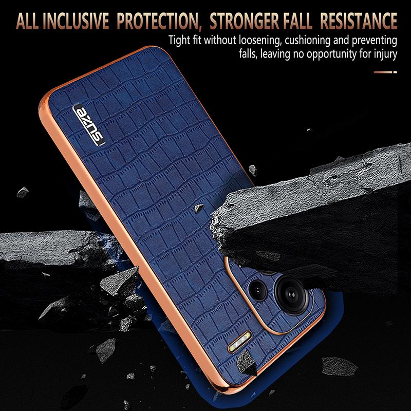 For Xiaomi Redmi Note 13 Pro+ 5G Electroplating Case Textured PU+TPU Phone Cover