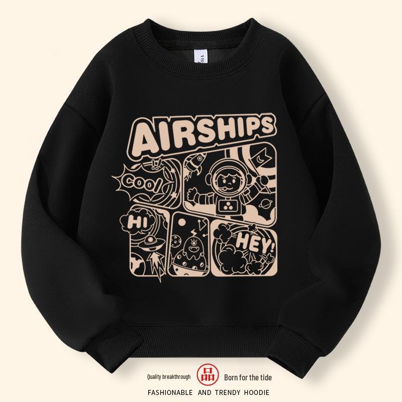 2025 Boys' Stylish Autumn Pullover Sweatshirt - Long Sleeve Round Neck Top for Middle and Big Kids