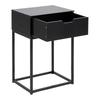 Black Mitra BEDSTAND 40x61x30cm WITH DRAWER MDF