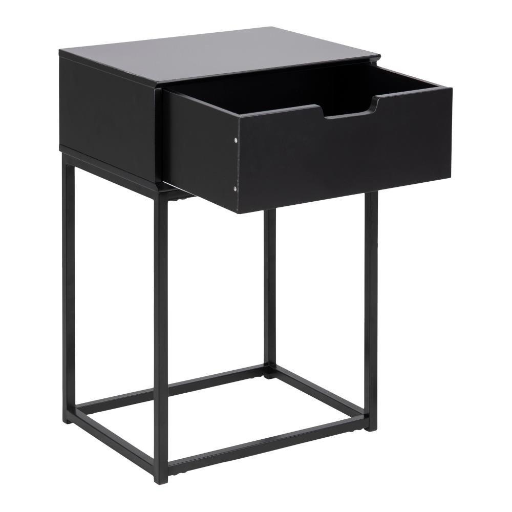 Black Mitra BEDSTAND 40x61x30cm WITH DRAWER MDF