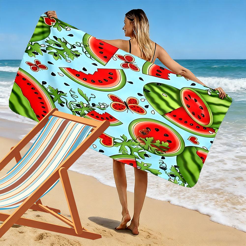 Juicy watermelon paradise Print beach towel, quick drying, suitable for travel, outdoor sports, jogging, the beach and swimming, gift