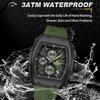 Men Sport Waterproof Quartz Watch Luxury Barrel-Shaped Steel Band Alloy Dial Casual Couple Luminous Wristwatch