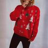 Women's clothing European and American autumn and winter new Christmas tree plush jacquard knitted sweater New Year red Christmas sweater 3513 KTB