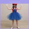 Entzückendes Mario Prinzessin Kostüm für Mädchen Weiches Polyester Ballettkleid Cosplay Outfit