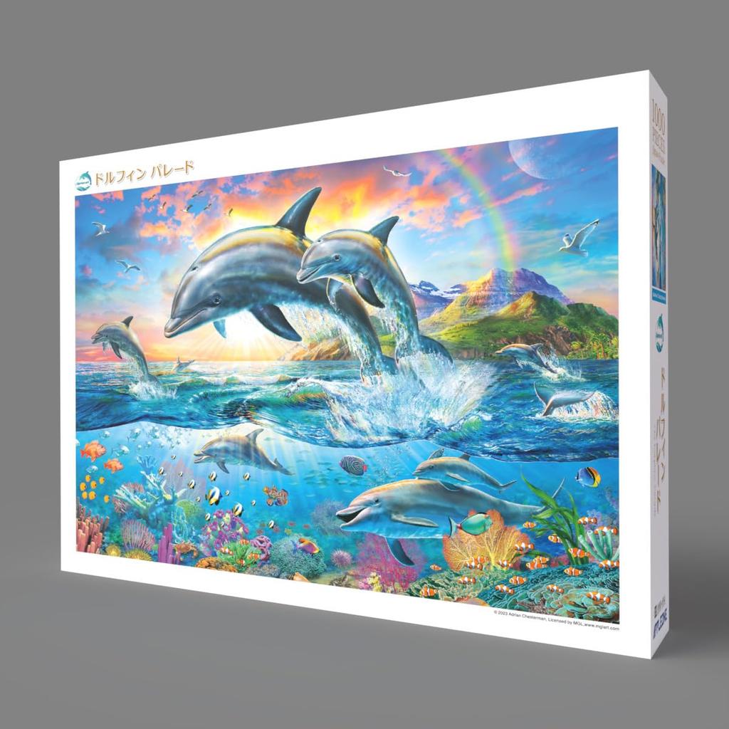 APPLEONE 1000-894 Dolphin Parade (Adrian Chesterman) Marine Art 1000-Piece (75 X 50 Cm) Jigsaw Puzzle Made In Japan