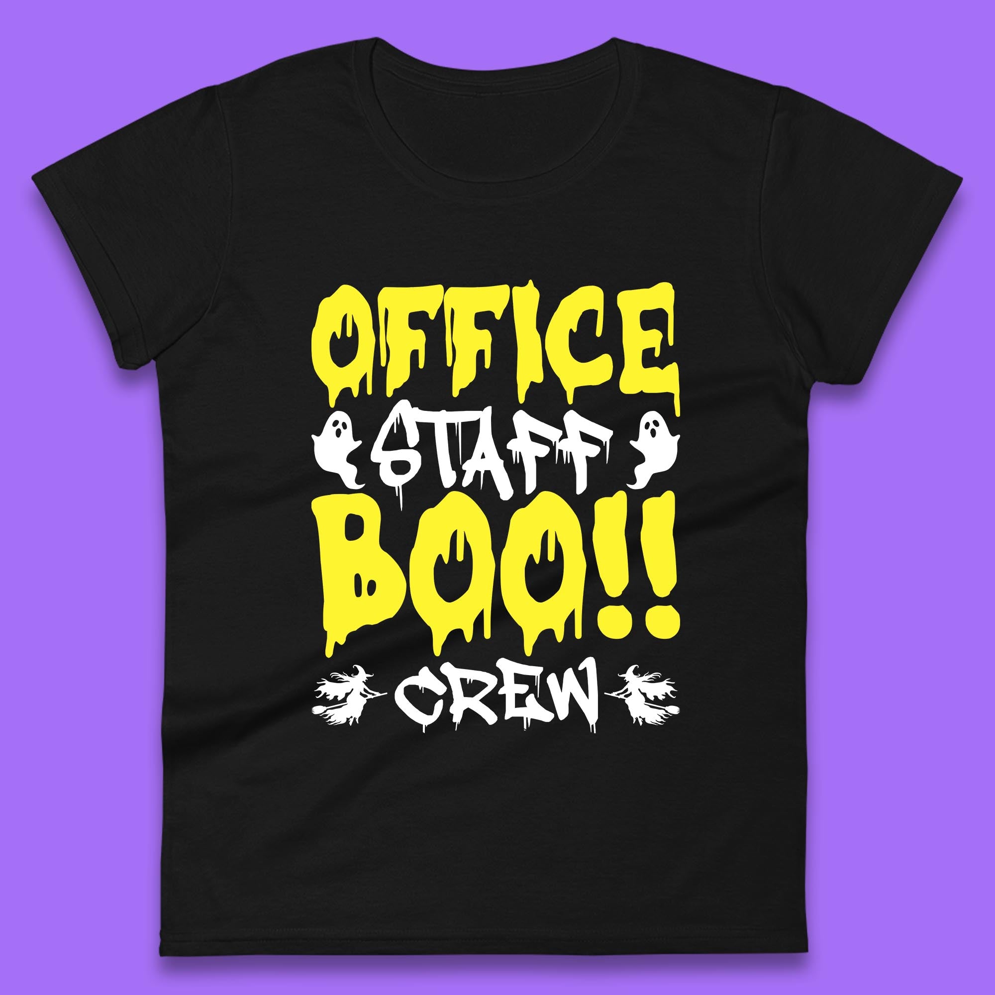 Office Staff Boo Crew Halloween Office Squad Boo Ghost Office Crew Womens Tee T Shirt Mens Tops Unisex Top L