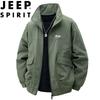 JEEP SPIRIT Men's Loose Fit Stand Collar Casual Flight Jacket