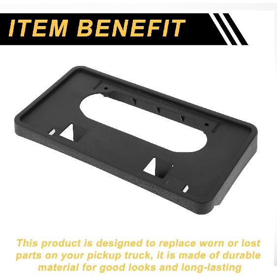 License Plate Bracket for Ford F-150 2009-2014 Front Bumper License Plate Frame Bracket Holder Mounting Accessories Plastic W/Screws Black 1 Set