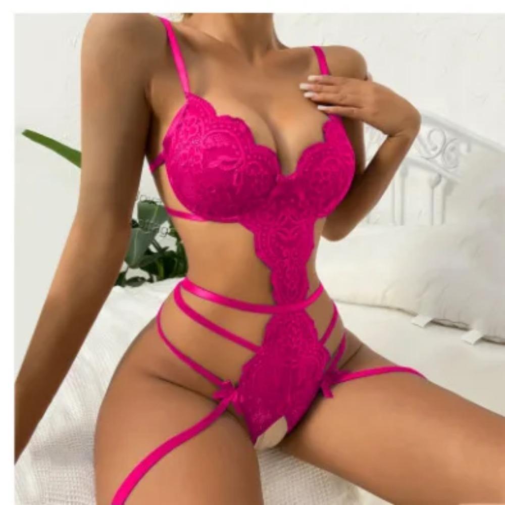 Sexy Lingerie Porno Women Plus Size Underwear Erotic Sleepwear Bra Set Lace Lenceria Sexi Female Baby Doll Nightwear Exotic