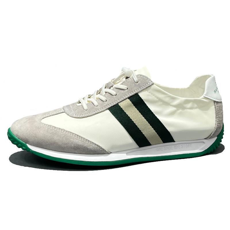 Cross-Border Leather Forrest Gump Shoes Spring Thin Little White Shoes Men Pedal Ice Silk Cloth Shoes Summer Breathable Sports Small