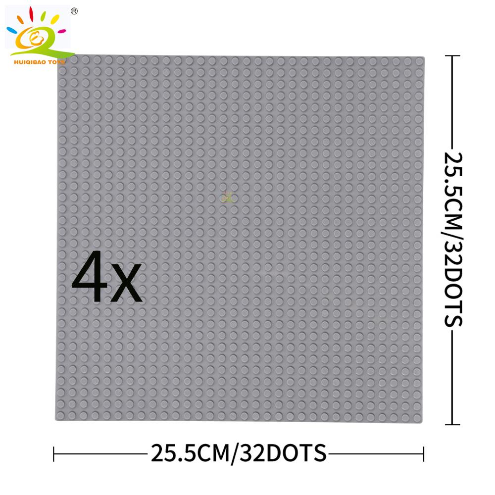 Non-Toxic 4Pcs Classic Base Plates Blocks 32X32 Dots Building Baseplates Bricks Assembly City Moc Friends City Construction Toys