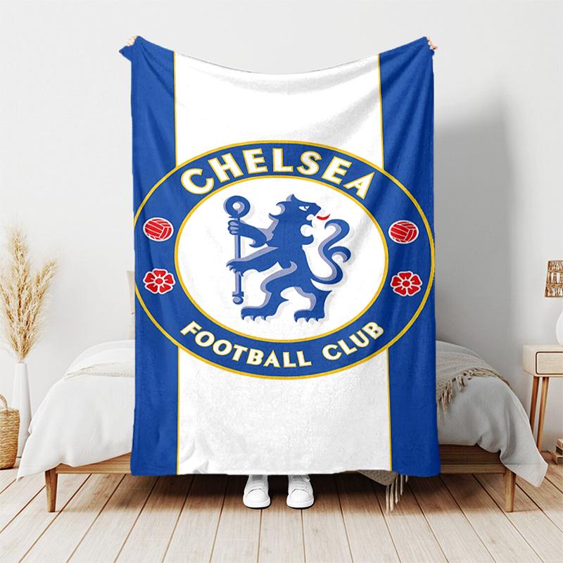 1pc Blanket - Chelsea FC logo Print Design, Lightweight Blanket for Sofa, Bed- Soft &Warm, Gift for All Seasons