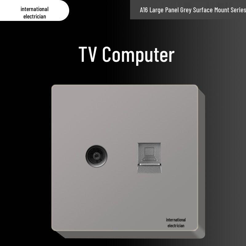 Priză electrică ultra-subțire de 16A cu montaj aparent cu panou de perete cu cinci găuri pentru uz casnic și pentru aparat de aer condiționat