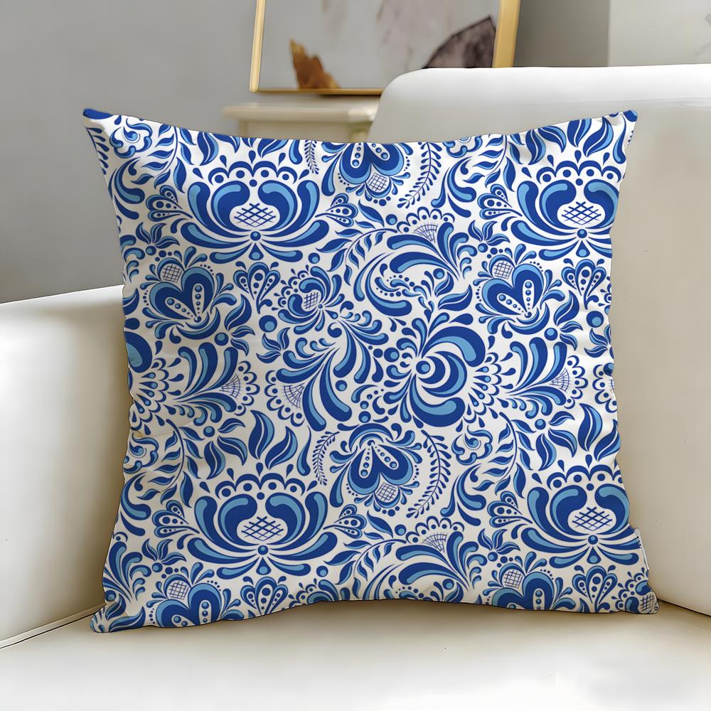 

Scroll Pattern Cushion Cover Soft EasyWash Pillow Case Versatile for Couch Bed Travel and Office 30X30cm