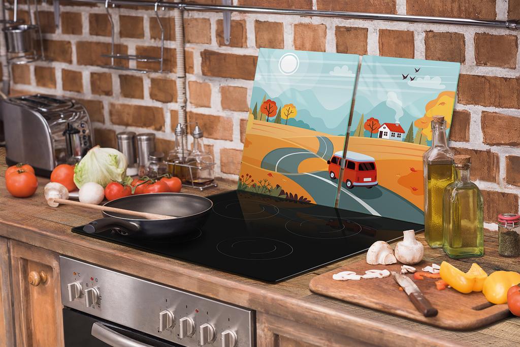 SZKLANA PŁYTA OCHRONNA NA KUCHENKĘ 75x52 AUTO