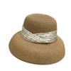 Elegant Polka Dot Ribbon Round Bucket Hat For Women Summer Sun Protection Fashion Outdoor Grass Sun Hat