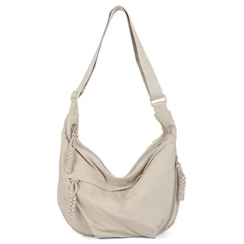 Trendy Women's Soft Cloth Shoulder Bag Solid Color Student Casual Style Big Handbags Crossbody Bags for Women Shoulder Hobos Bag