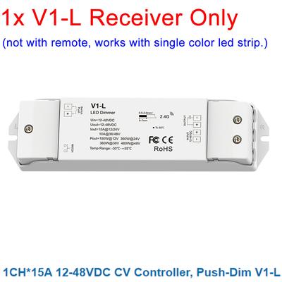 Skydance V1-L 2.4G RF Wireless Remote V1-L(WT) WiFi Tuya APP + Push Dim LED Dimmer CV Controller 12V 24V 15A PWM 0-100% Stepless