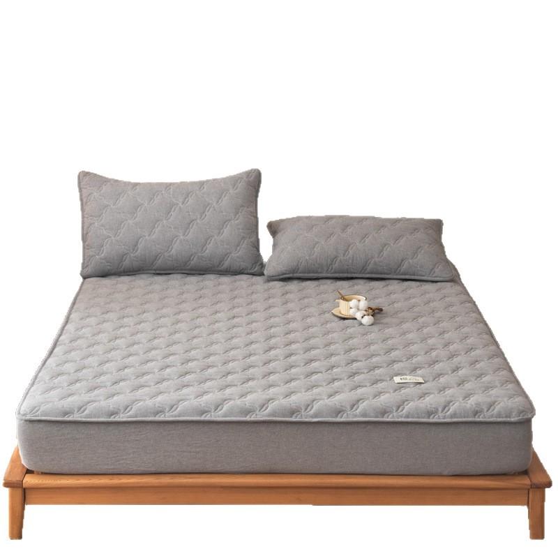 Klasse A Baumwolle Antibakteriell Gestepptes Einzelbettlaken Haushalt Matratzenschoner Rundum-Bettbezug Staubdicht und Rutschfest für Vier Jahreszeiten