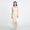 Le Tinte Light French Style Ruffle Trim Spaghetti Strap Dress
