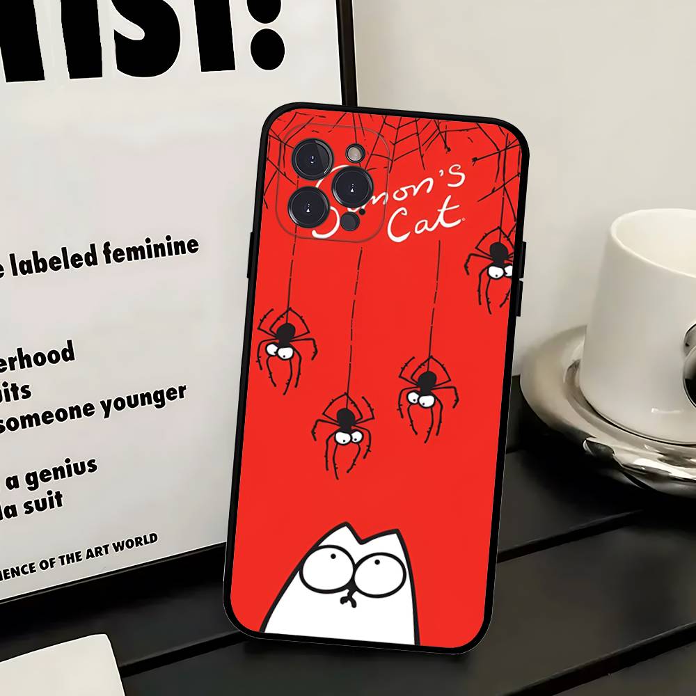 Étui de téléphone Chat Mignon S-Simons Pour IPhone 17 16 14 15 13 12 11 Pro Max Plus Silicone Housse Souple