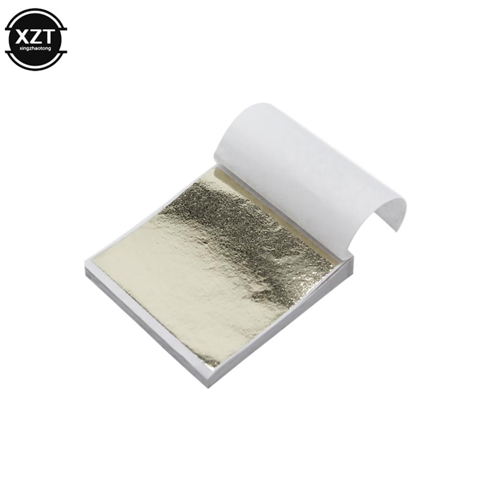 100 Sheets Imitation Gold Silver Copper Foil Paper Leaf Gilding DIY Art Craft Paper Birthday Party Wedding Dessert Decorations