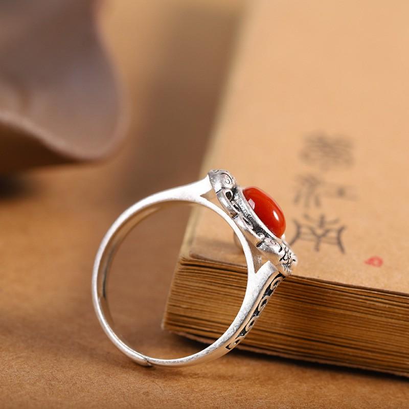 Adjustable Vintage Oxidized Double Fish Kiss Ring Women Minimalist Elegant Open Band Statement Jewelry