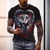 Men's T-shirt Casual 3D Digital Print Skull Men's Sports Short Sleeved T-Shirts