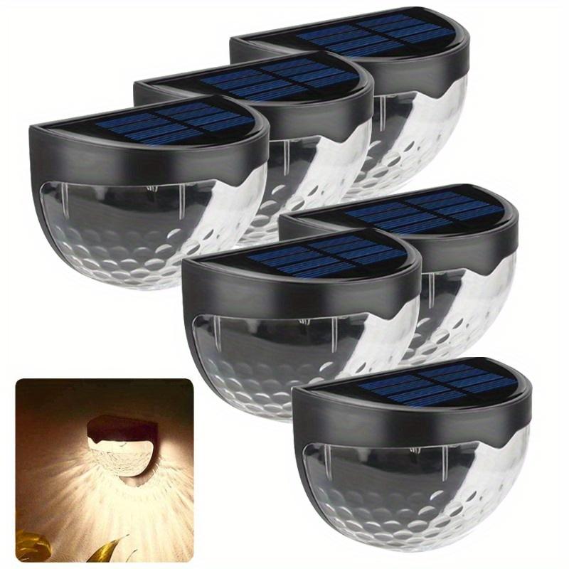 6PCs 6LED Solar Staircase Lights Waterproof Wall Lights Balcony Garden Steps Night Light for Outdoor Garden Boundary Patio Light