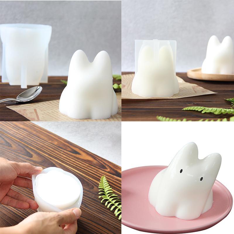 3D Pudding Cat Candle Molds Silicone DIY Abstract For Making Aroma Soy Wax Handmade Soap Clay Plaster Epoxy Resin Festival Gifts