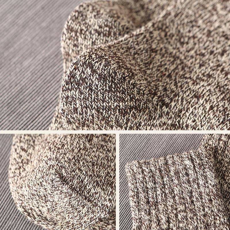 5/10 Pairs Men's Winter Wool Socks Thickened Mid-calf Warm Knit Wool-blended Solid Color Comfortable Socks