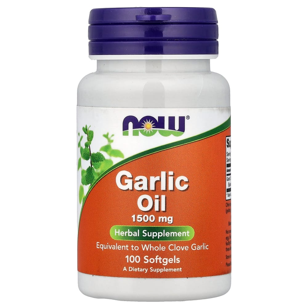 Now Foods Garlic Oil 1500mg Softgels, 100 Count