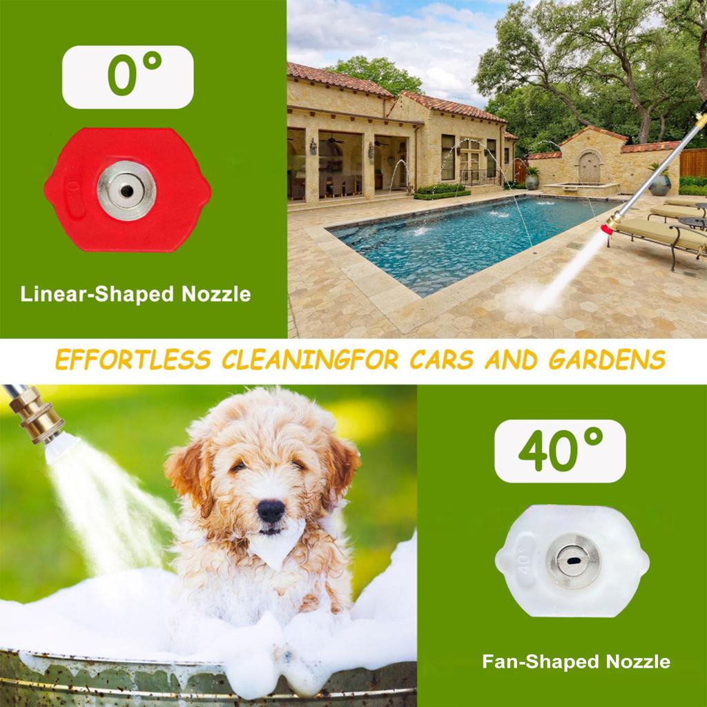 High Pressure Power Washer Wand for Garden Hose with LinearShaped Nozzle and FanShaped Nozzle