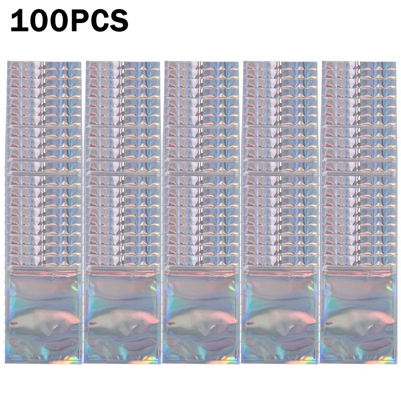 100Pcs Colorful Laser Packaging Self Sealing Bag Necklace Earrings Jewelry Packaging Bag Phone Case Yin Yang Laser Bag