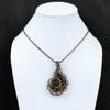 Ammonite Fossil Gemstone Copper Wire Wrap Handmade Pendant Jewelry Gift For Woman
